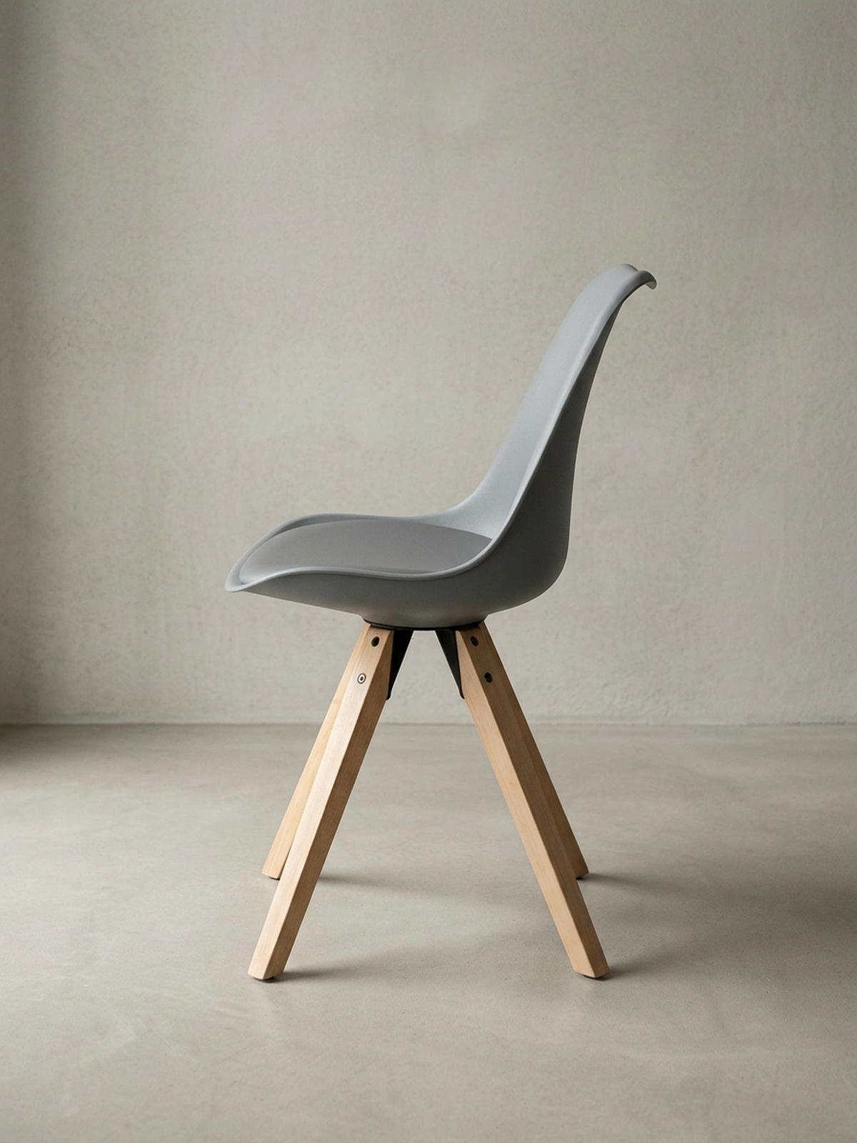ESSZIMMERSTUHL 2er Set Kunstlederbezug mit Holzgestell Skandinavisch gepolstert, Grau 49x52x87 cm - Beige/Grau, Holz/Kunststoff (49/87/52cm) - KADIMA DESIGN