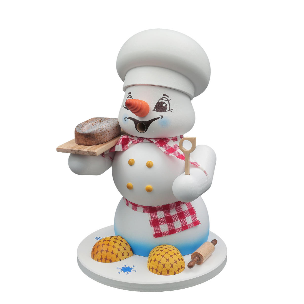 RAUCHFIGUR Schneemann Weiß Bäcker 19 cm - Multicolor, Holz (15/19/0.1cm)