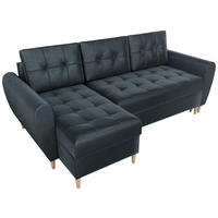ECKSOFA Henry mit Schlaffunktion Graphit Samtstoff - Graphitfarben, Textil (232/141cm) - Bromarkt