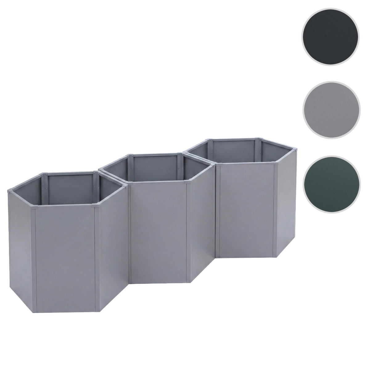 VYSOKÝ ZÁHON 3KS Šedá 3ks sada - šedá, kov (264/77/100cm) - MCW