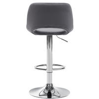 BARHOCKER Campus Samt chrom dunkelgrau - Chromfarben/Grau, Textil/Metall (42/107/46cm) - TPFLiving