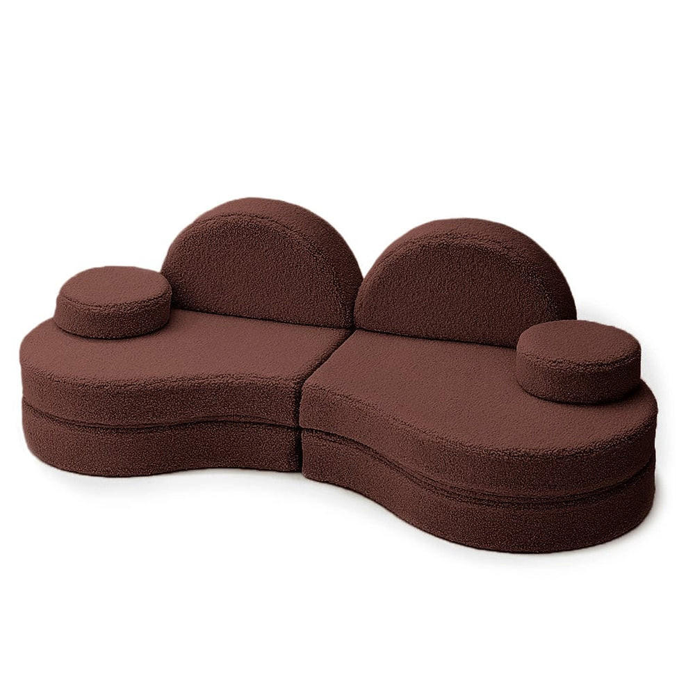 KINDERSOFA modular, Bearly, dunkelbraun - Braun, Textil (160/54/24cm) - MeowBaby