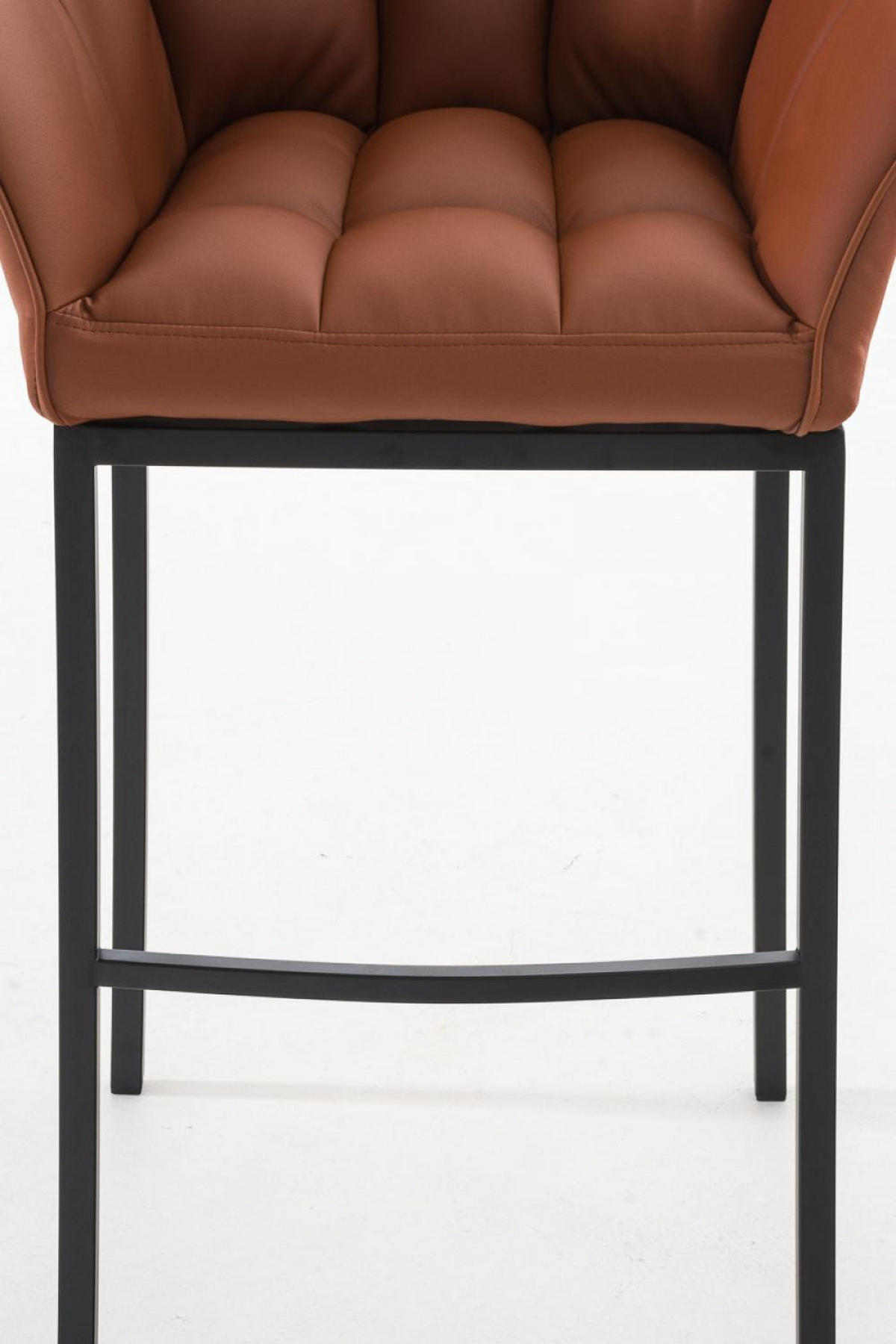 BARHOCKER 2er Set Lederlook Hellbraun - Hellbraun/Schwarz, Textil/Metall (64/110/48cm) - CLP