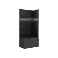 GARDEROBEN-SET Orion I - Graphitfarben/Schwarz, Holzwerkstoff/Kunststoff (84/186/46cm) - MIRJAN24