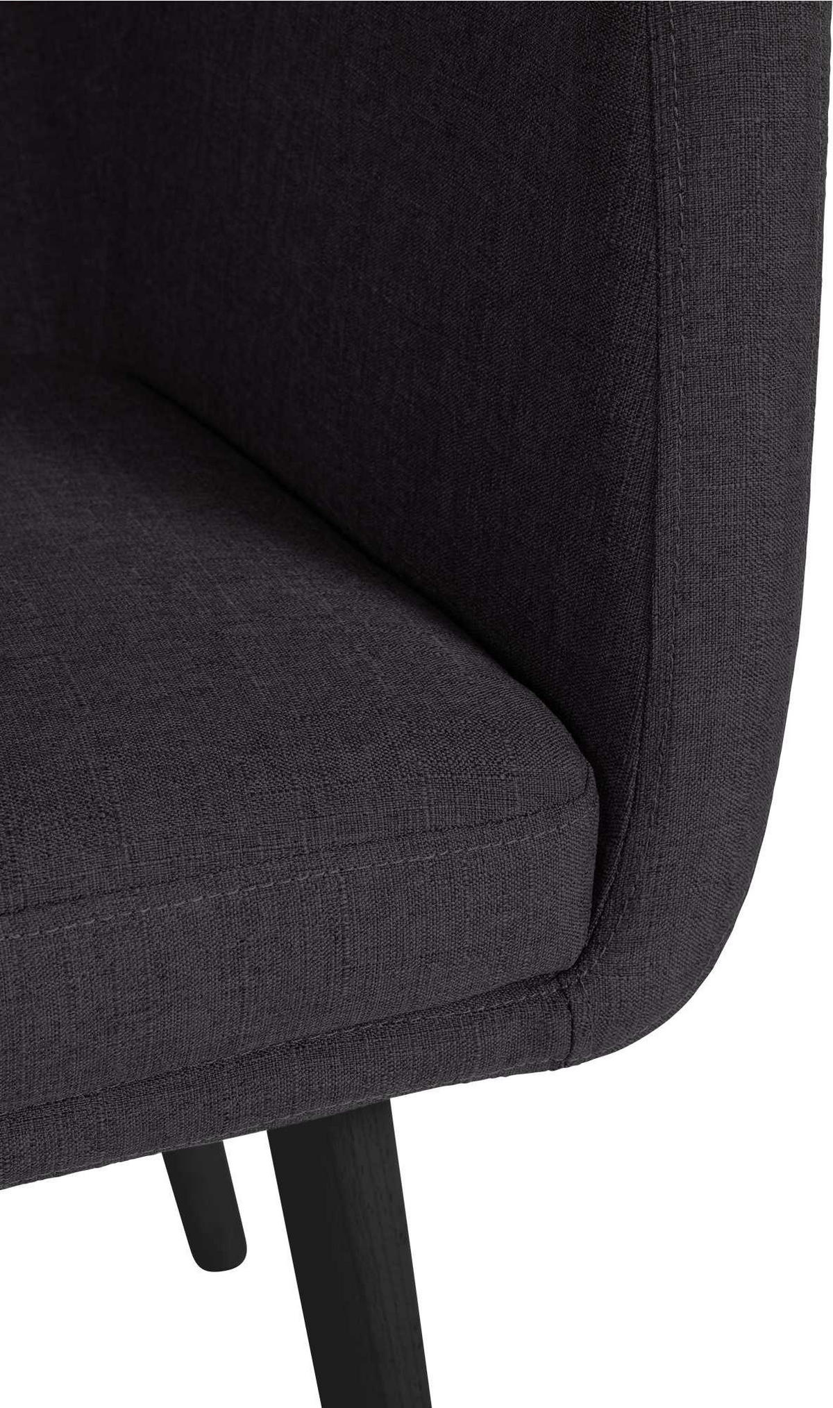 ARMLEHNENSTUHL Stoff schwarz - Schwarz, Holz/Textil (61/88/57.5cm) - CLP