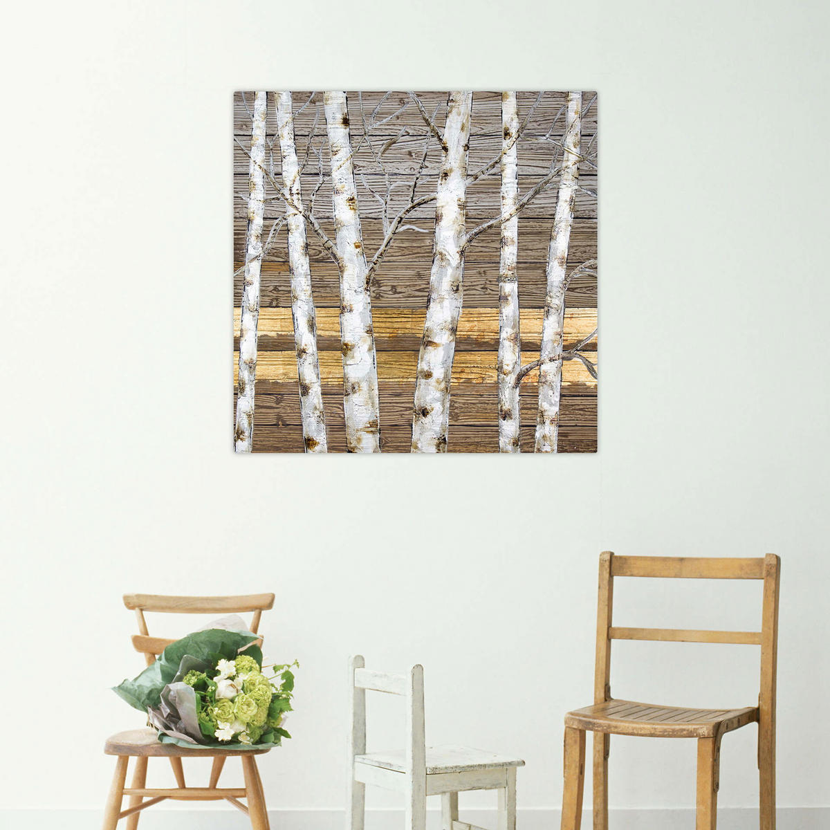 ACRYLBILD HANDGEMALT 80/80 cm - Beige/Goldfarben, Holz/Textil (1.6/80cm) - KUNSTLOFT