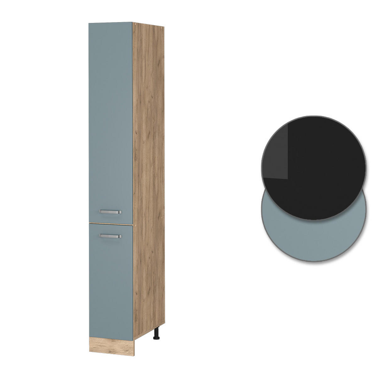 APOTHEKERSCHRANK R-Line Blau-Grau 30 cm - Honigeiche/Eiche Wotan, Holzwerkstoff (30/206.8/57.2cm) - Vicco