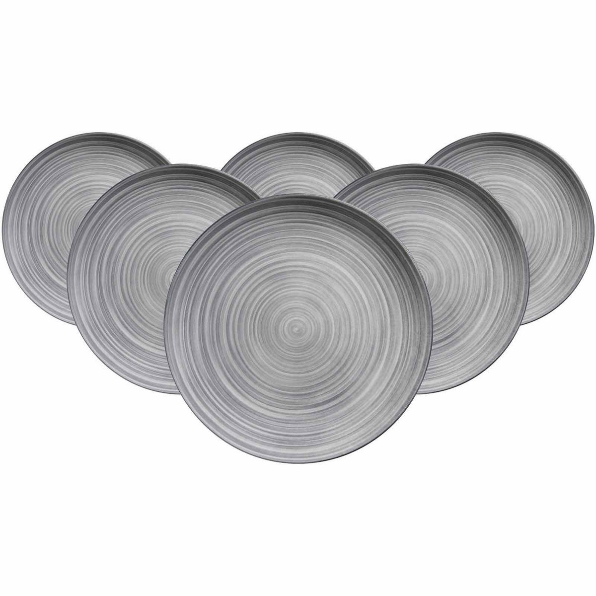 SPEISETELLER Sendai Wirbel grau ø 27 cm 6er Set - Grau, Keramik (27cm) - Ritzenhoff Breker