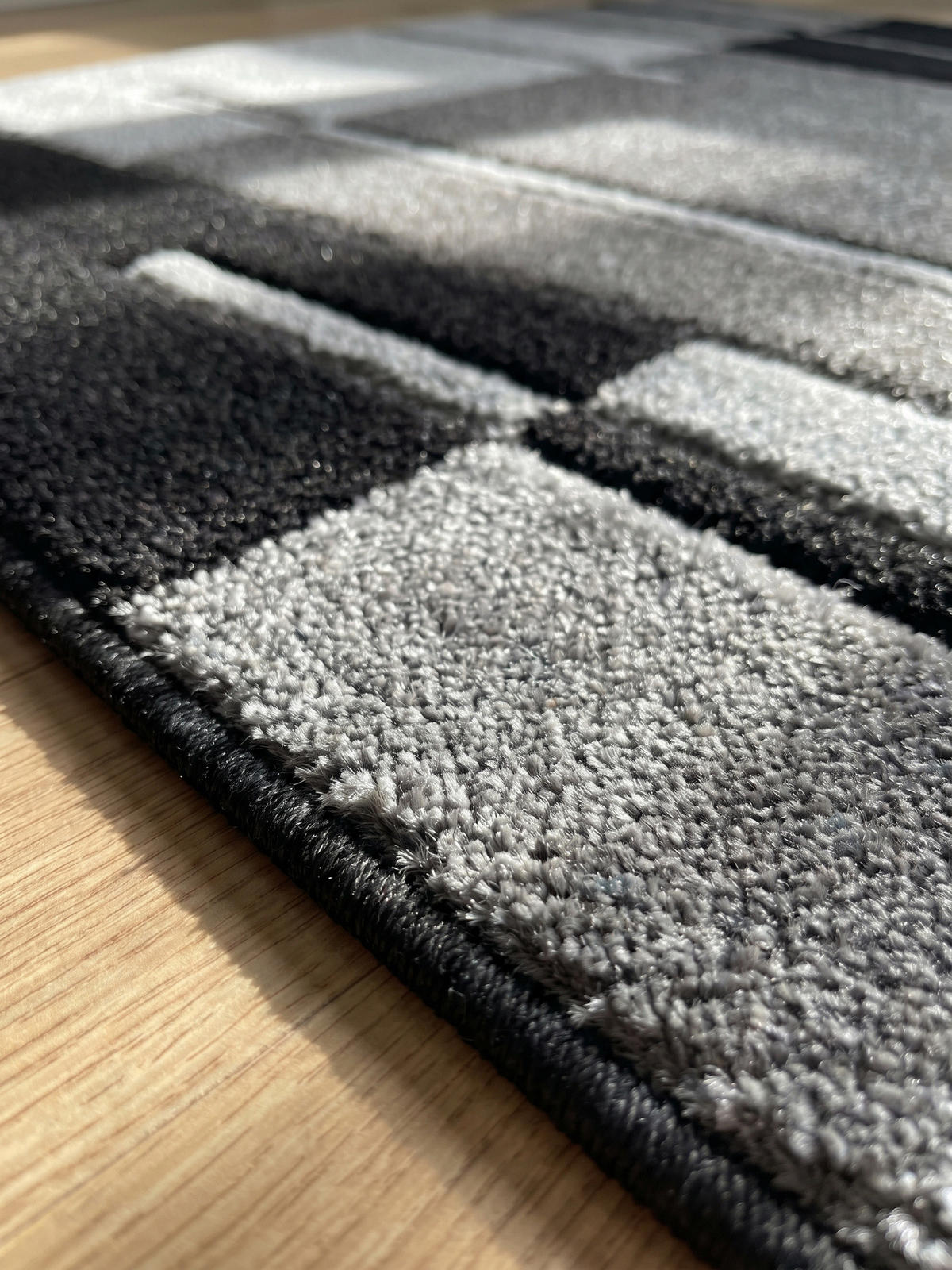 KURZFLORTEPPICH LATEMAR, kariert, Grau, 140 x 200 cm - Grau, Textil (140/200cm) - KADIMA DESIGN