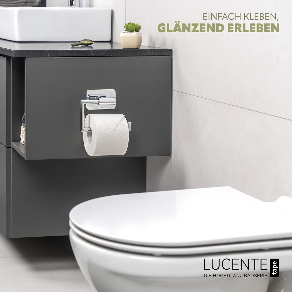 TOILETTENPAPIERHALTER LUCENTE TAPE - Chromfarben, Metall (15.5/12/6cm) - bremermann