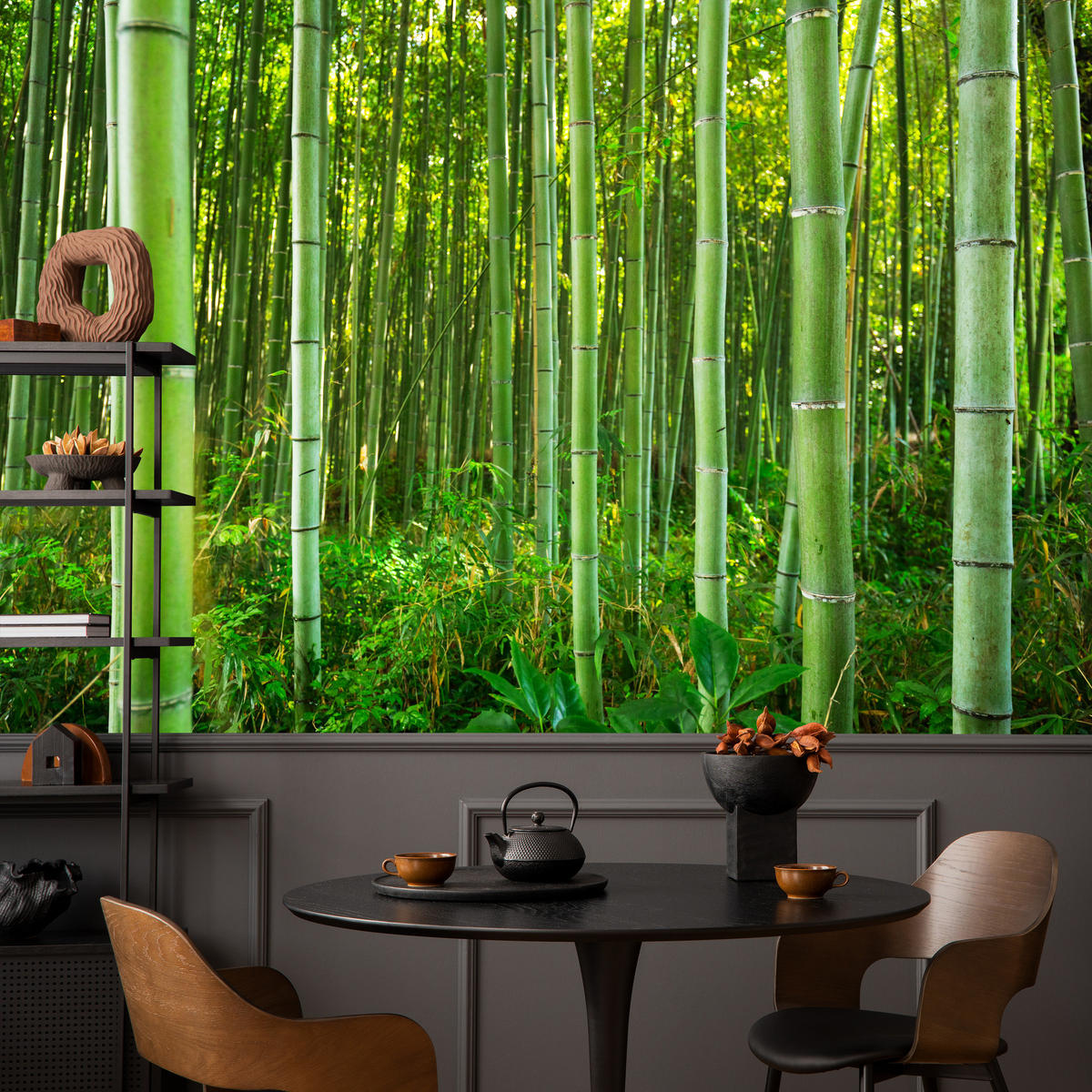 FOTOTAPETA Bambusový Les Rastliny Príroda 3D 150 x 105 cm - žltá/zelená, papier (150/105cm) - Muralo