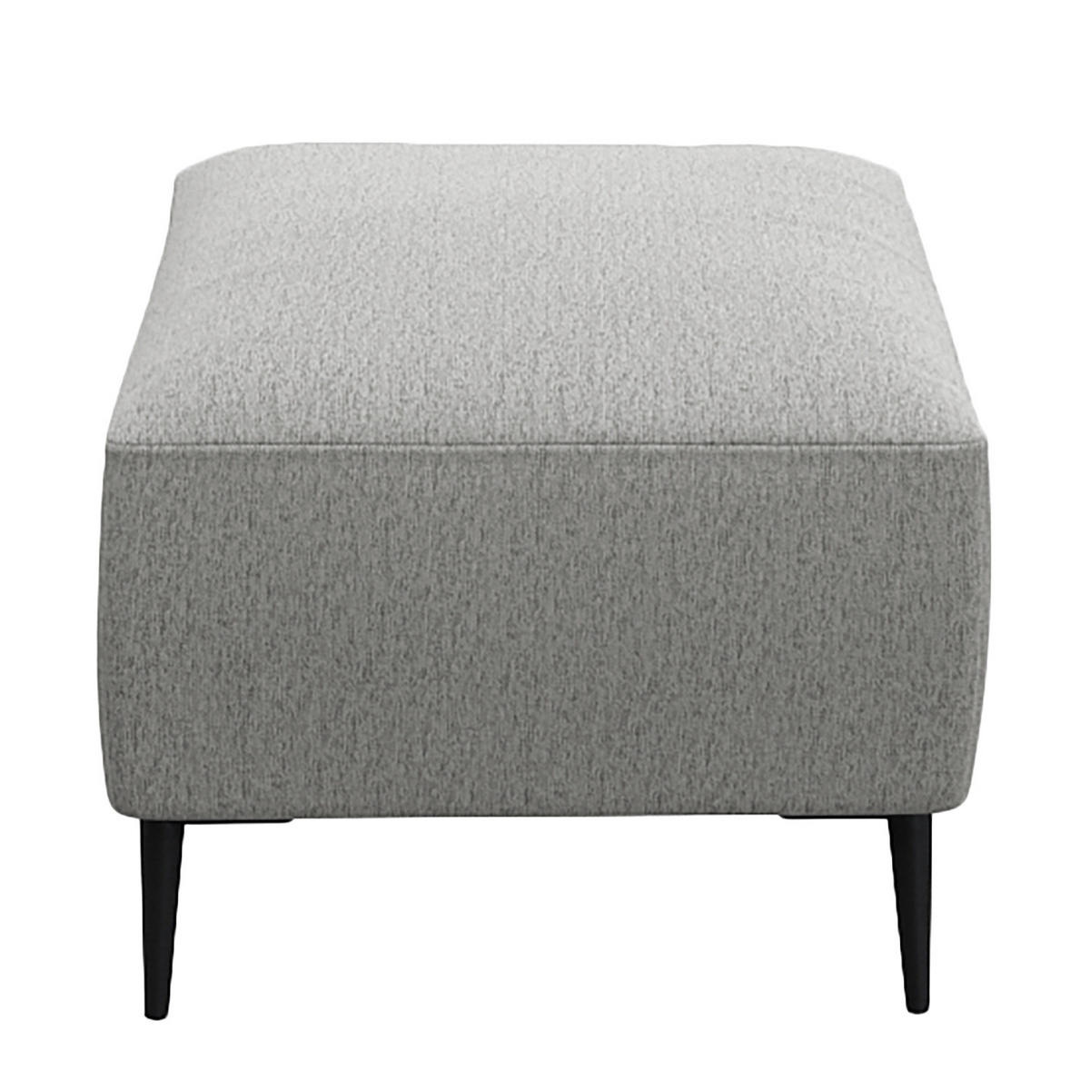 POLSTERHOCKER - Hellgrau/Schwarz, Textil/Metall (90/45/60cm) - home24