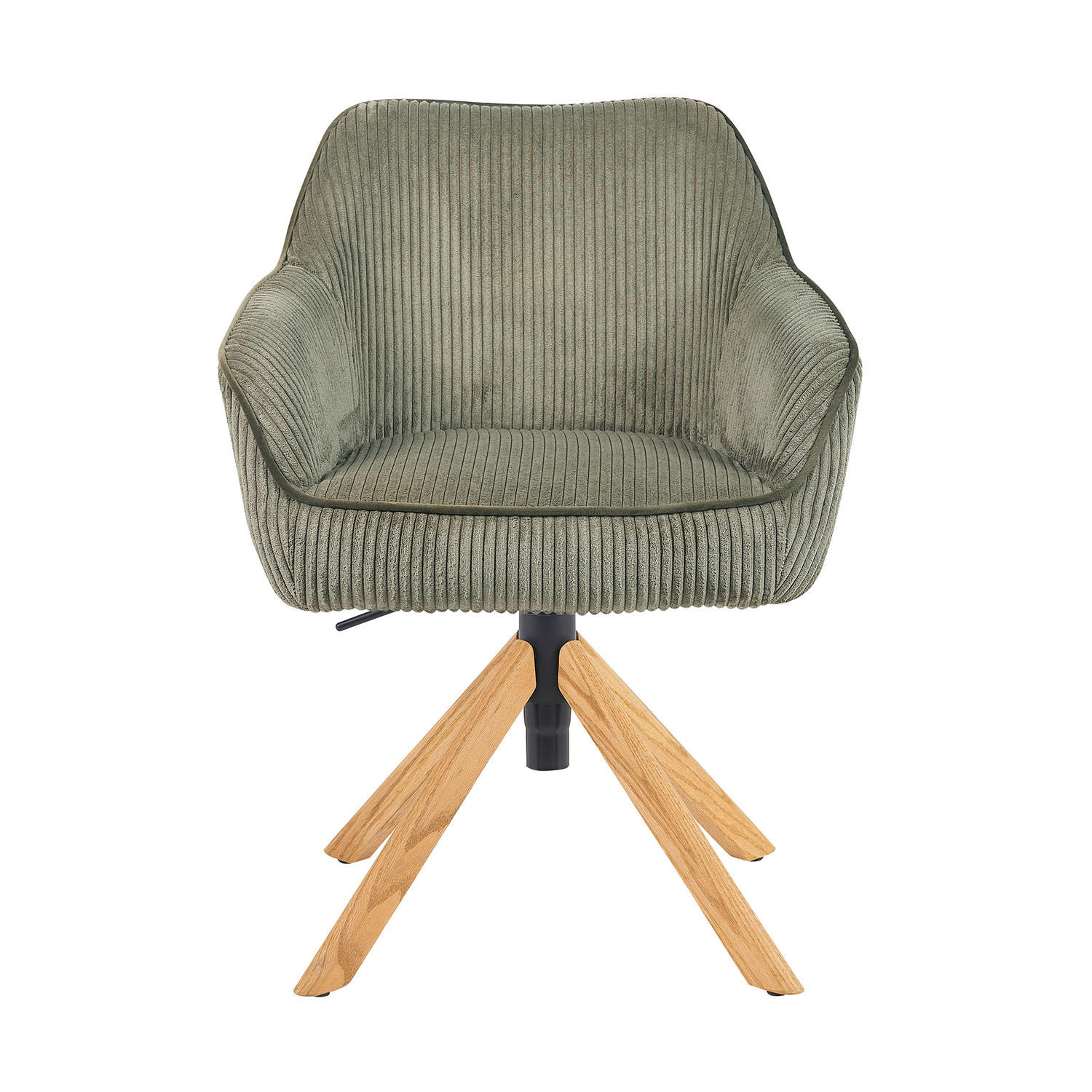 BÜROSTUHL Mika-Olea - Honigeiche/Grün, Eichenholz/Holz (60/83/61cm) - DUBI Möbel