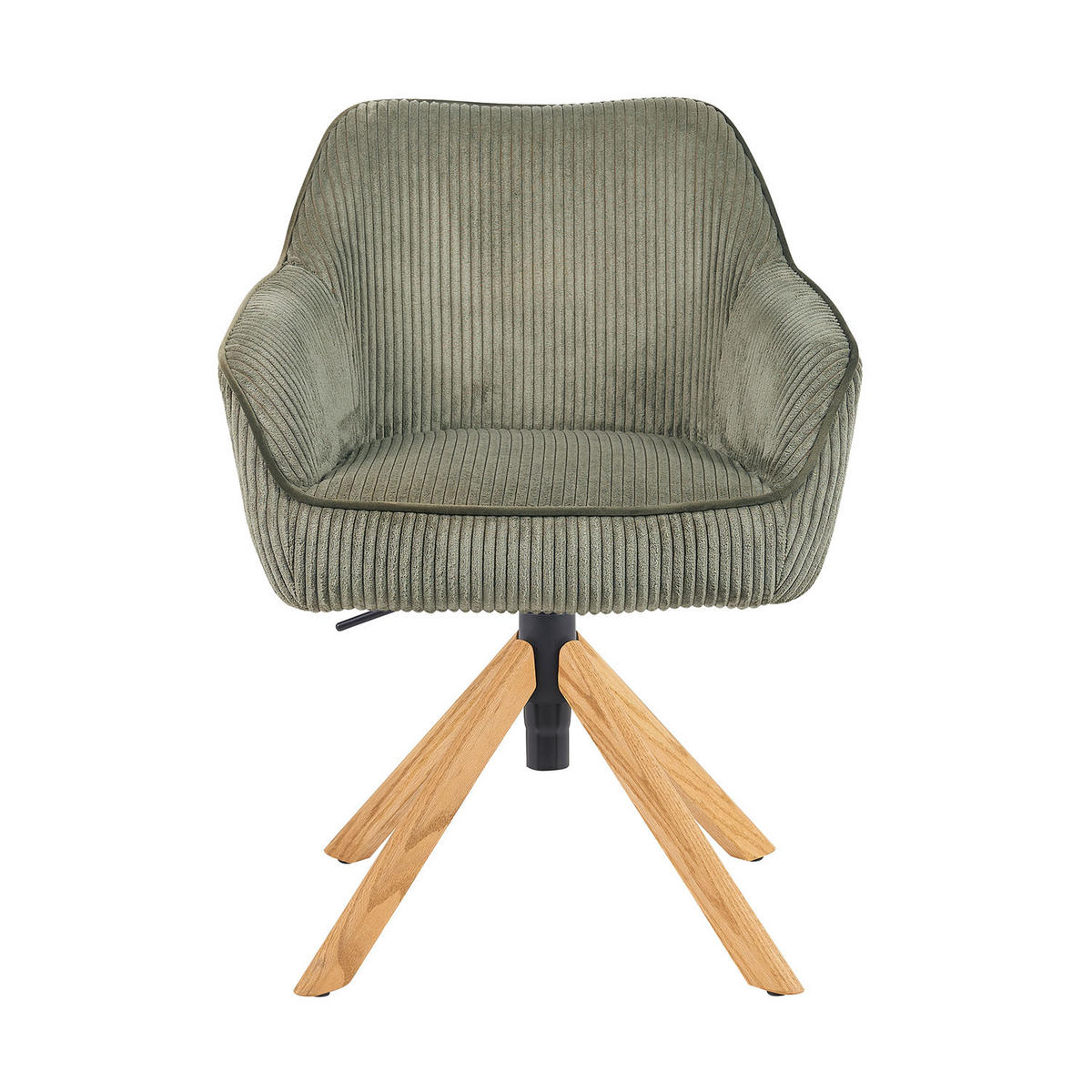 BÜROSTUHL Mika-Olea - Honigeiche/Grün, Eichenholz/Holz (60/83/61cm) - DUBI Möbel