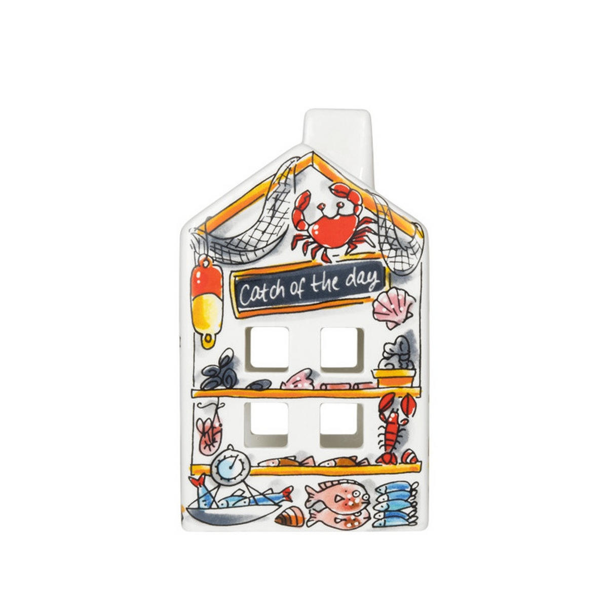 LICHTHAUS Strandhaus in Bunt - 14,50cm - Multicolor, Keramik (8.5/14.5/8.3cm) - Blond Amsterdam