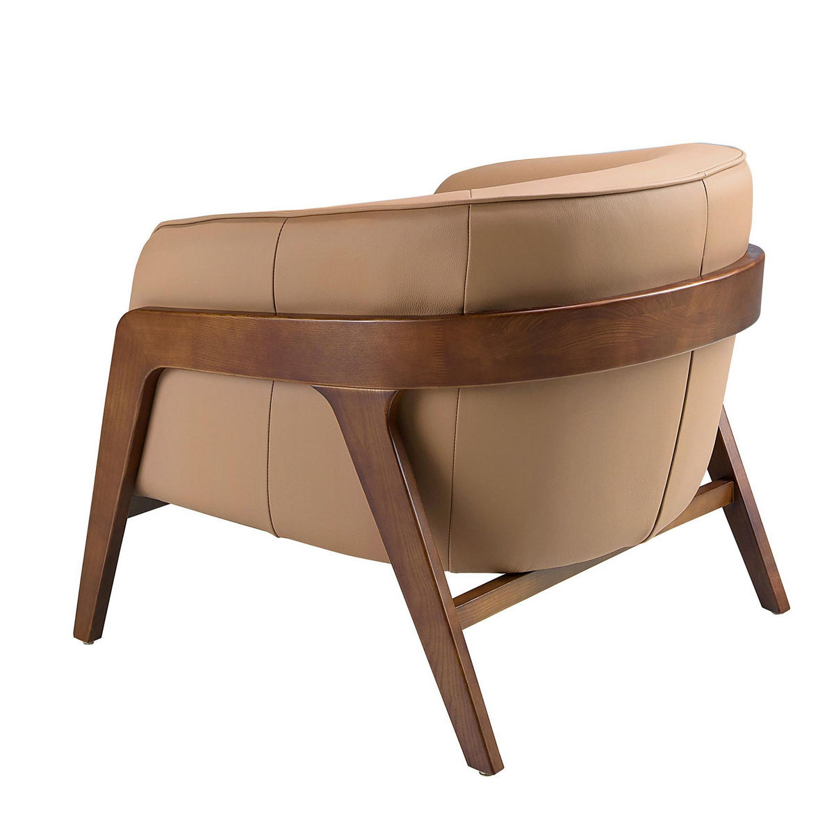 SESSEL Brauner 82/87/73 cm - Walnussfarben/Braun, Leder/Holz (82/73/87cm) - ANGEL CERDA
