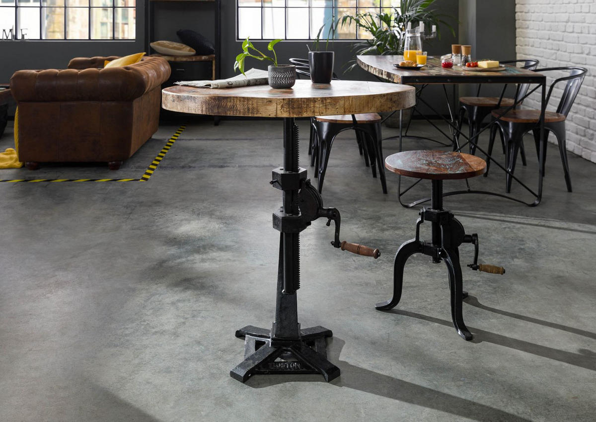 TISCH Altholz 75x75x75 mehrfarbig lackiert INDUSTRIAL #22 - Multicolor, Holz (75/75/75cm) - Massivmoebel24