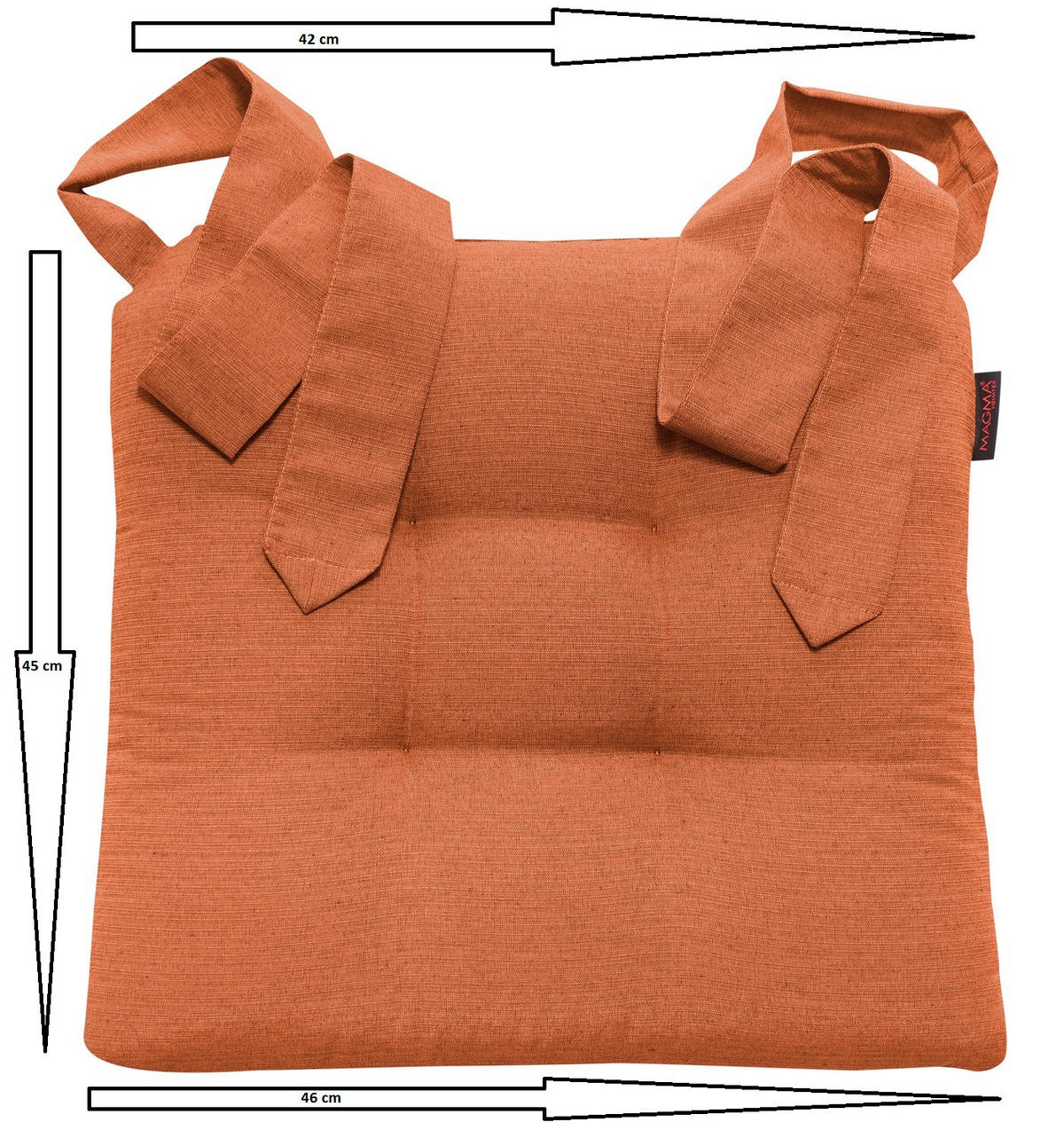 STUHLKISSEN Fino mit Schleifenband 2er Set orange - Orange, Textil (46/42/7cm) - Magma Heimtexx