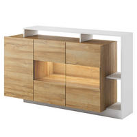SIDEBOARD ALBINA 155/94/44 cm mit 3 Türen Eichefarben - Eichefarben/Weiß, Holzwerkstoff (155/94/44cm) - MASSENO
