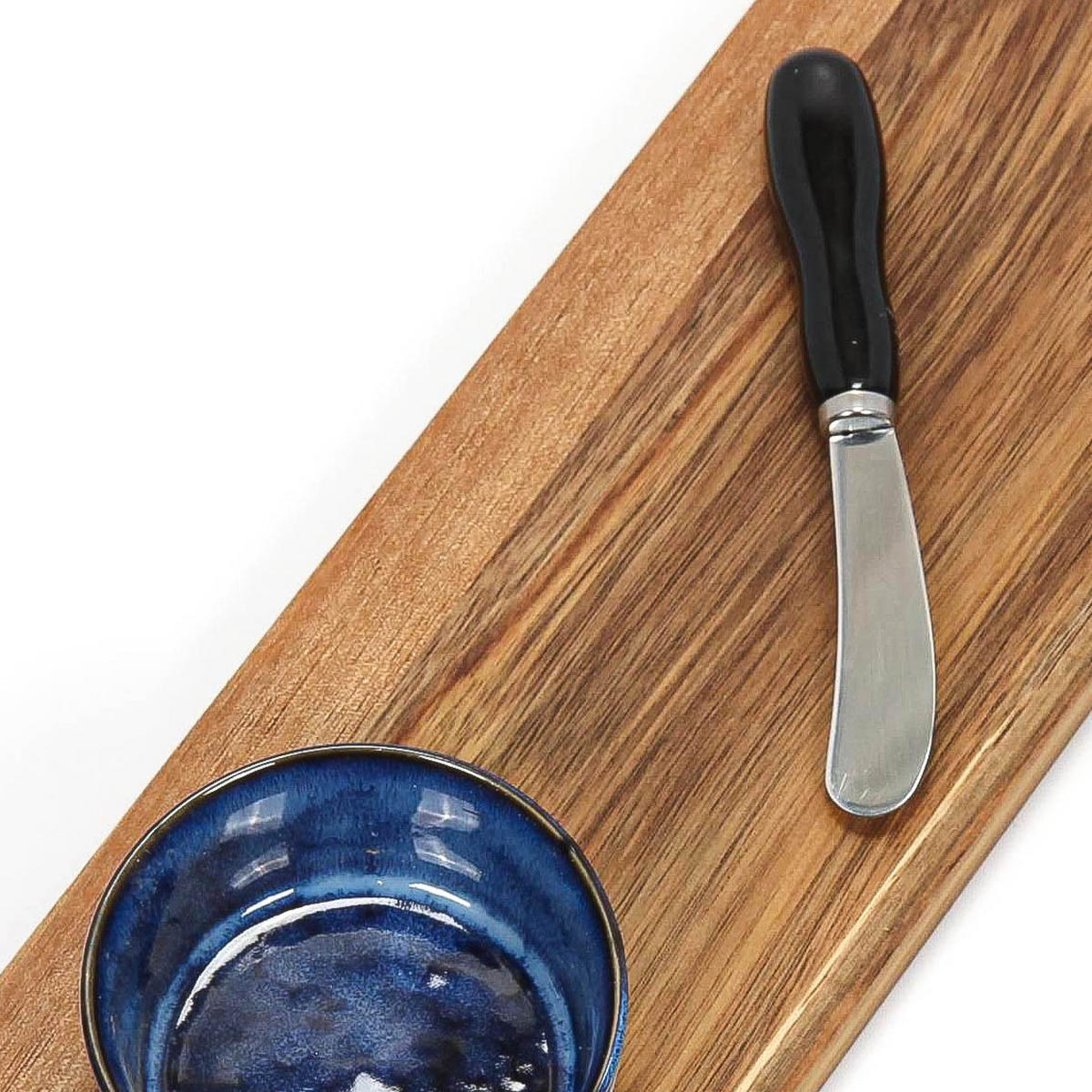 SERVIERBRETT für Snacks Blau 30/12/1,2 cm - Braun, Holz (12/1.2/30cm) - Excellent Houseware