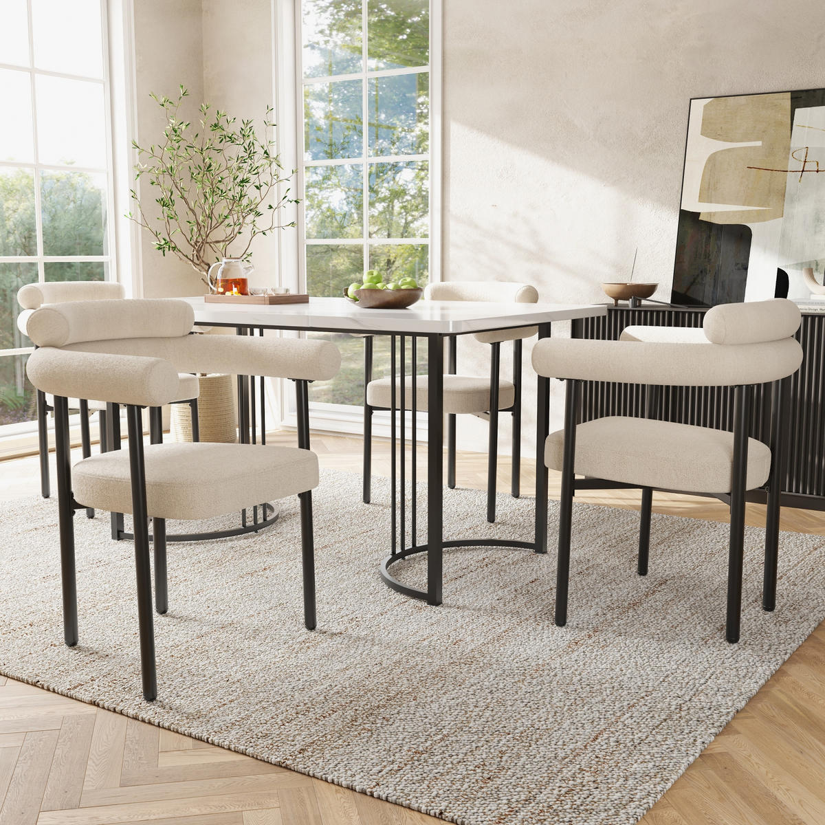 ESSZIMMERSTUHL 2er-Set mit breiter Sitzfläche 70 x 62 x 84 cm Beige - Beige, Metall (62/84/70cm) - Meubliv
