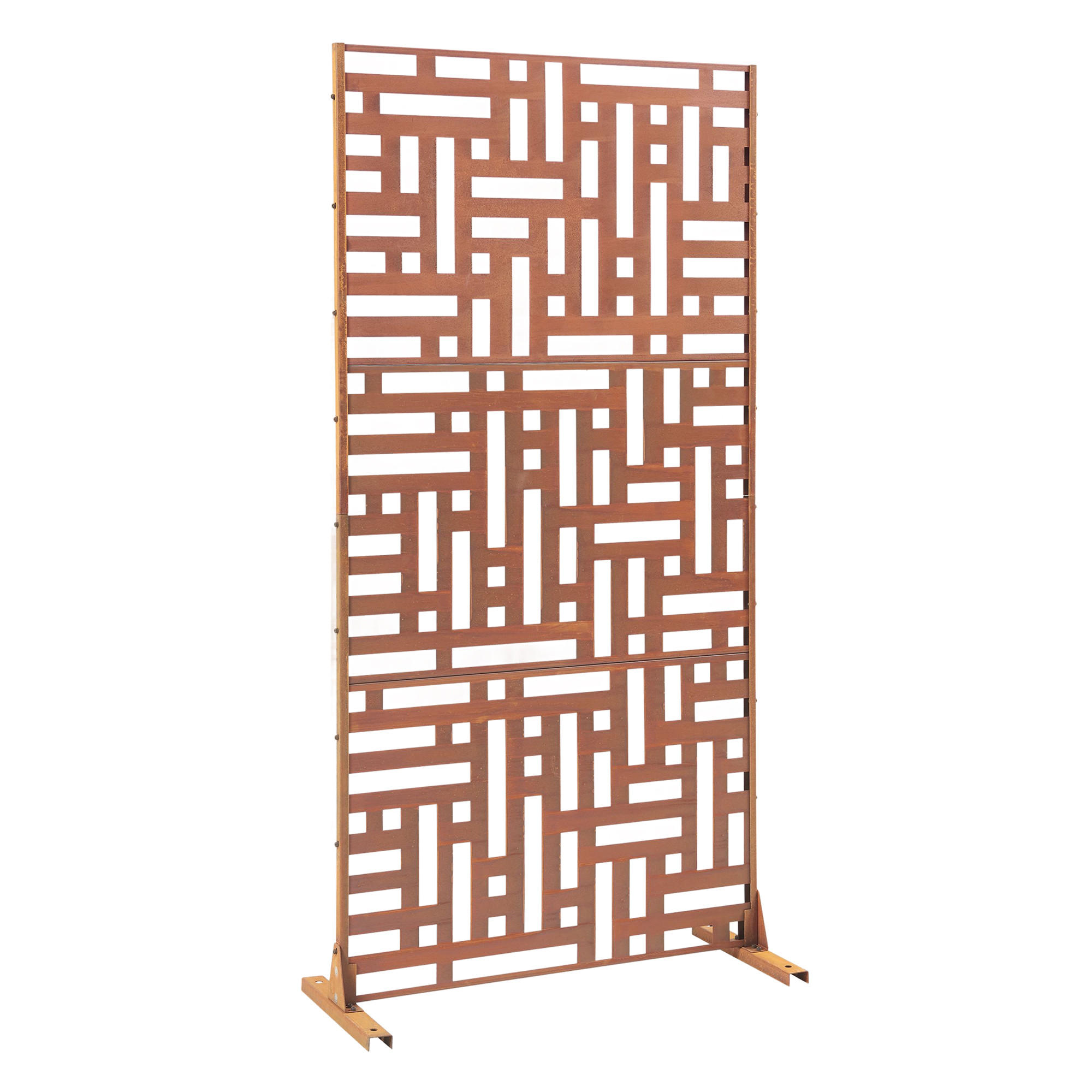 TRENNWAND Bernalda - Rostfarben, Metall (90/180cm) - casa.pro
