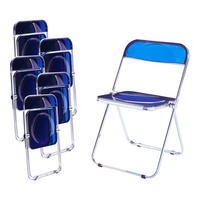 KLAPPSTUHL-SET Pornainen 6 TLG. - Dunkelblau, Kunststoff/Metall (46/74/47cm) - [en.casa]