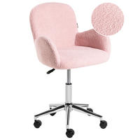 SCHREIBTISCHSTUHL Bouclé Pastellrosa Priddy - Pink, Textil (60/79/60cm) - Beliani