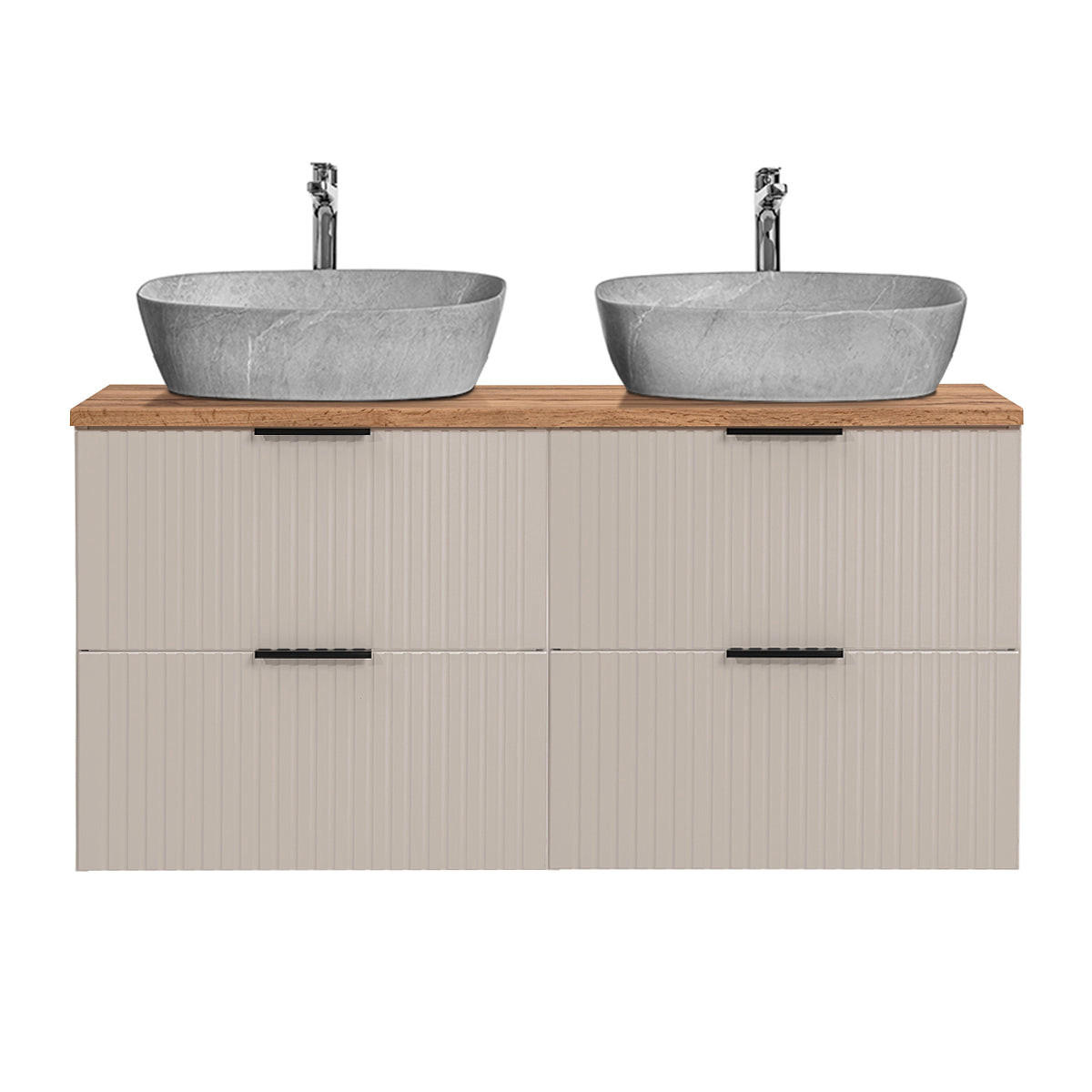 DVOSTRUKI UMIVAONIK 120.8cm Adriel bež - boje kašmira, drvni materijal (120.8/59/46cm) - Petits-meubles
