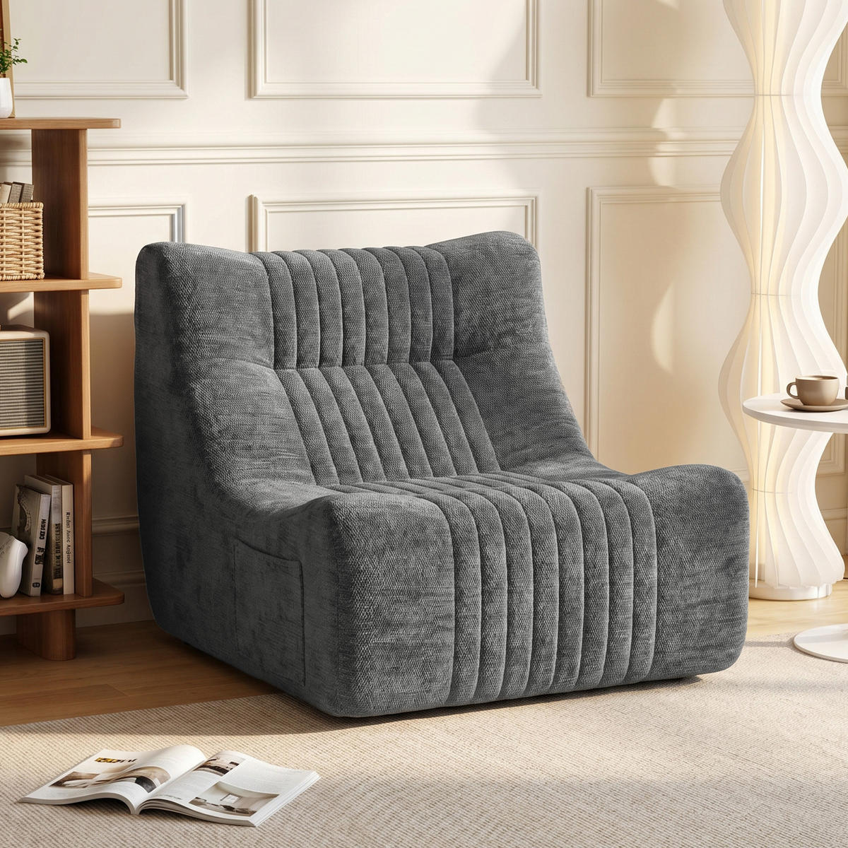 SOFA Hellgrau 90.0/80.0/76.0cm - Hellgrau, Textil (80/76/90cm)