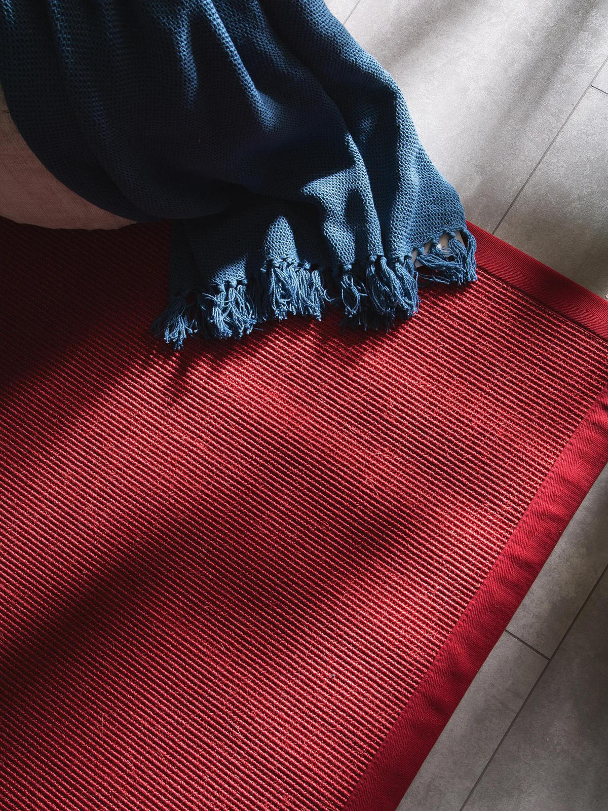 SISALTEPPICH Sana Rot 200x200 cm - Rot, Textil (200/200cm) - benuta Nest