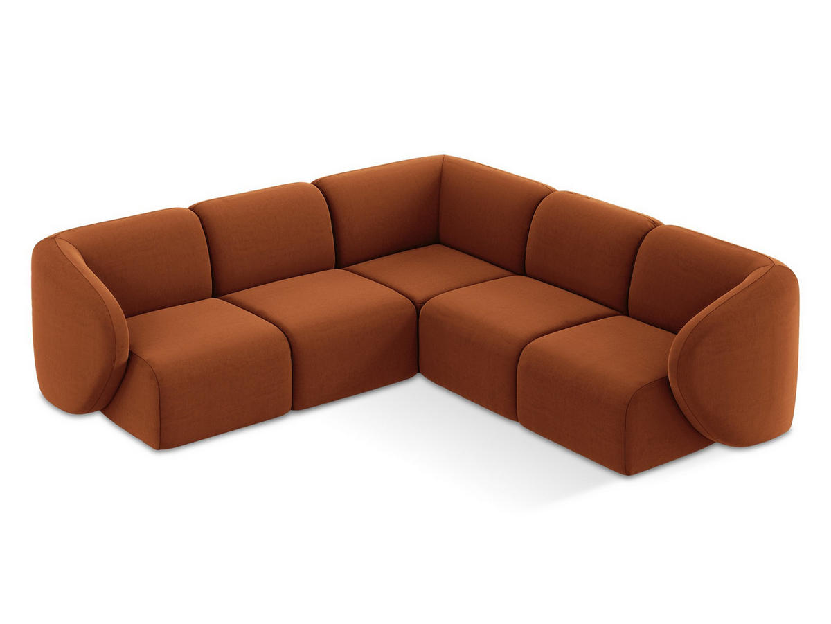 ECKSOFA Rechts Chenille Stoff Grün - Schwarz/Grün, Holzwerkstoff/Kunststoff (248/166cm) - Makamii