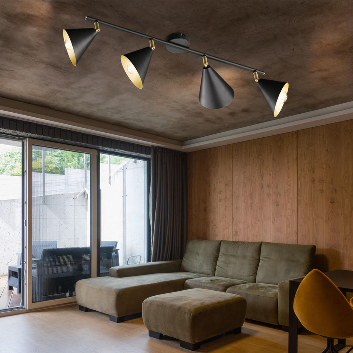 LED DECKENLEUCHTE Anthrazit Gold - Anthrazit, Metall (72/12/21cm) - Wofi