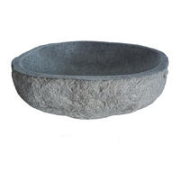 AUFSATZWASCHBECKEN - 50cm x 45cm - Naturstein - grau - WATU - Grau, Stein (50/15/45cm) - Vente-Unique