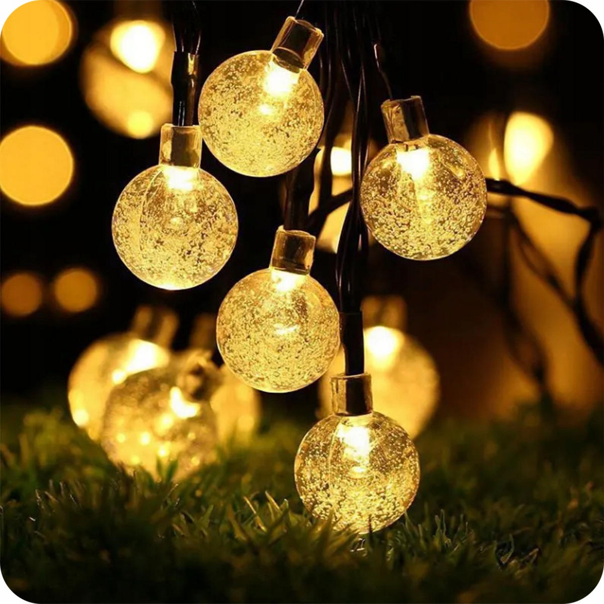 SOLAR-LICHTERKETTE Outdoor LED Gartenbeleuchtung 7m - Schwarz, Kunststoff (700/10/10cm) - KRUMAD