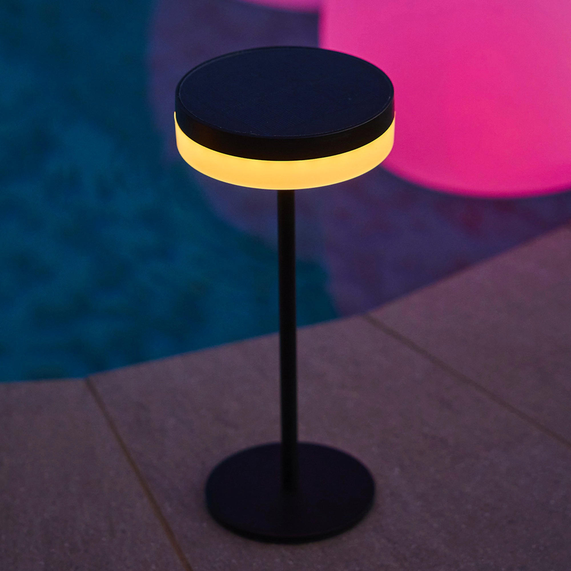 SOLARTISCHLAMPE VIVIA schwarz - Schwarz, Metall (15.3/15.3/13.5cm) - Lumisky