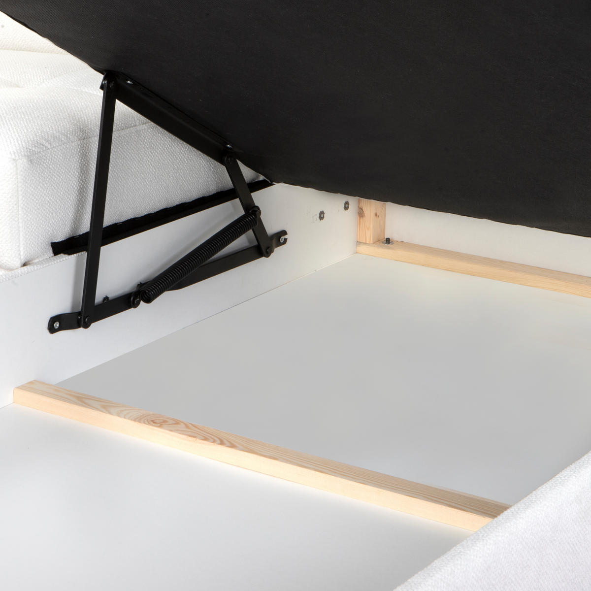 ECKSOFA VOLA Weiß Velours-Stoff mit Schlaffunktion - Weiß, Holz (270/175cm) - MASSENO