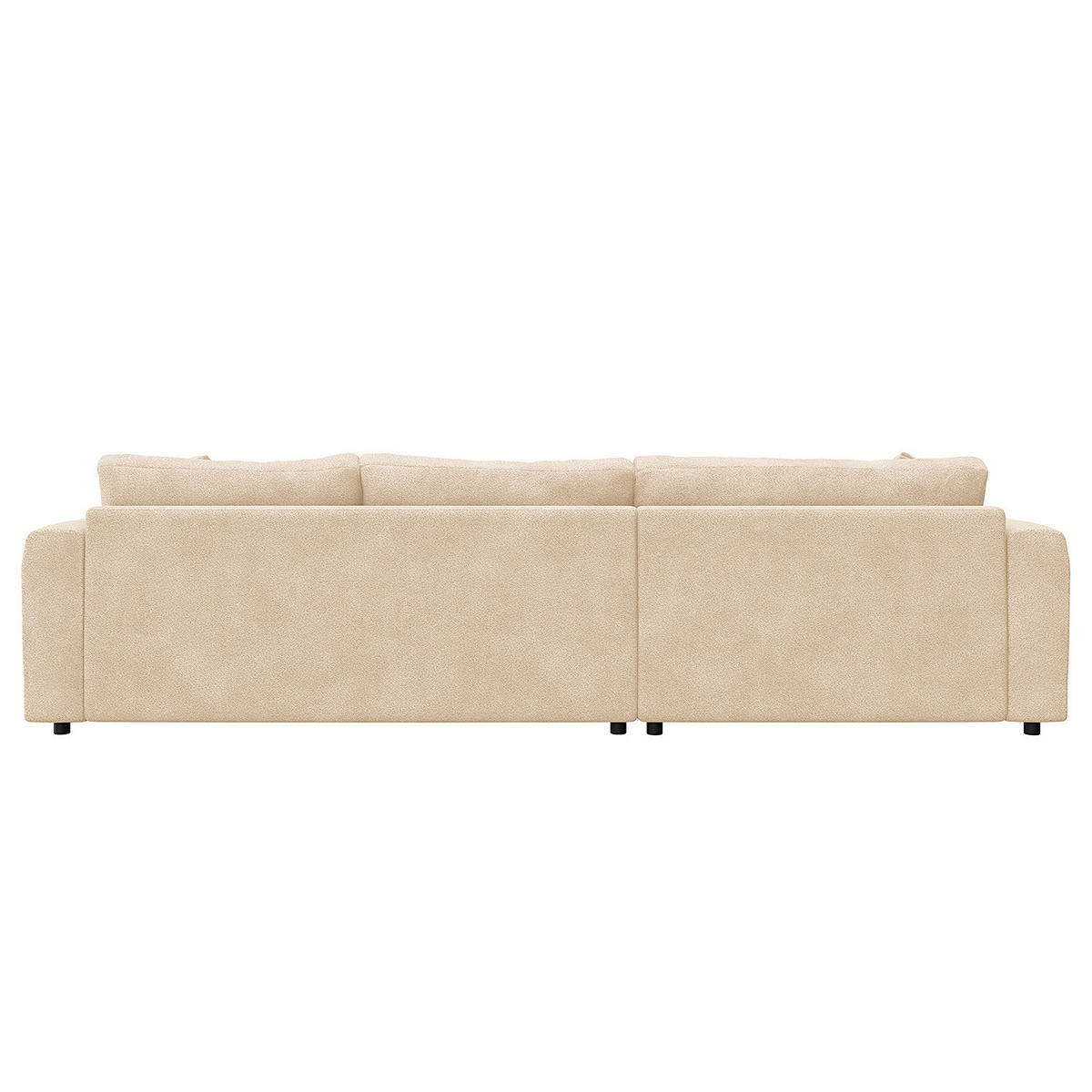 ECKSOFA mit Longchair - Beige/Schwarz, Textil (286/183cm) - home24