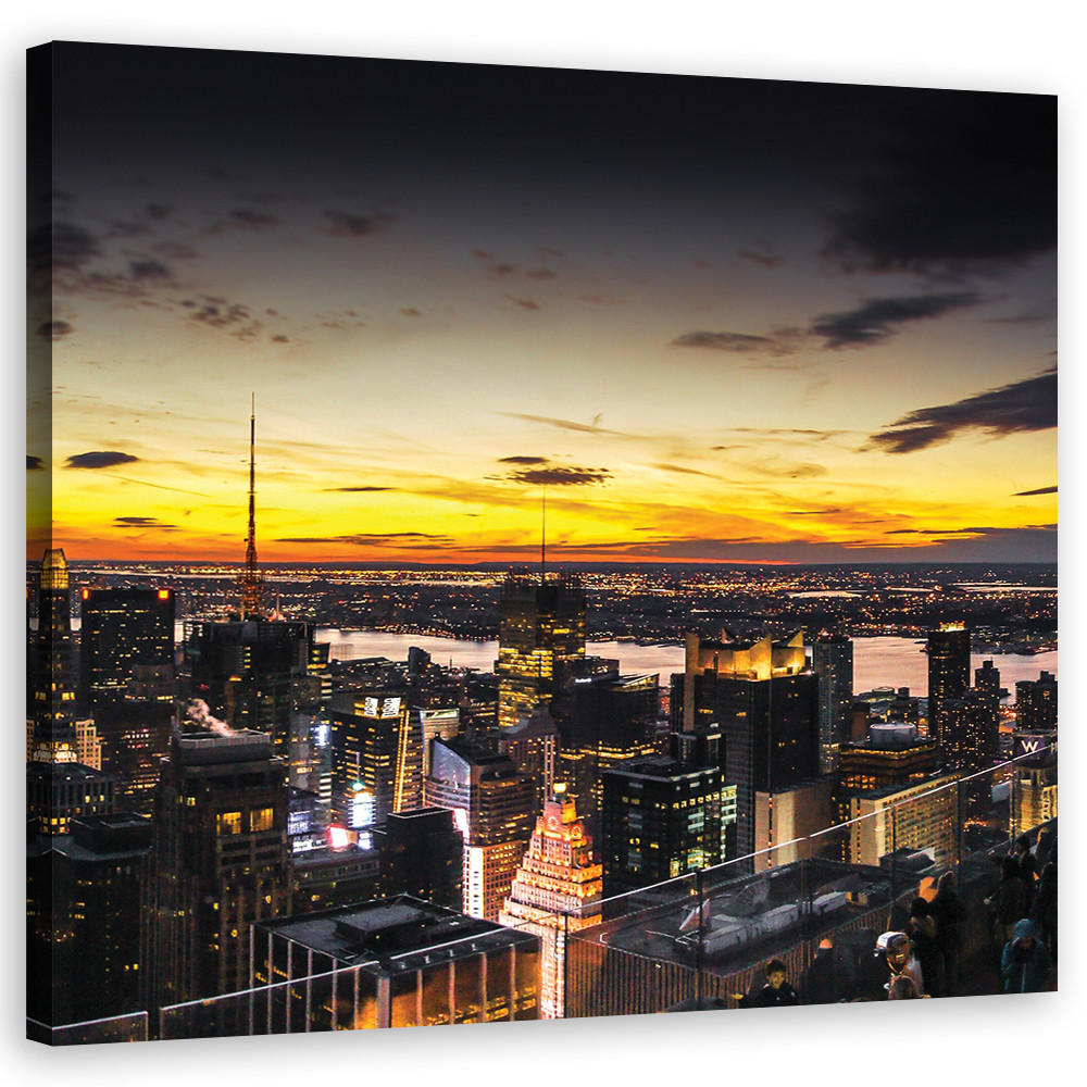 LEINWANDBILD, Städte und Architektur - Orange 50x50cm - Orange, Textil (50/50cm) - Feeby