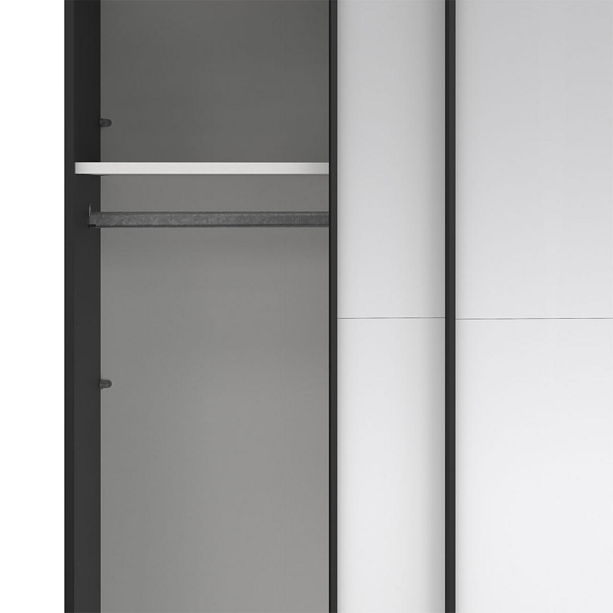 SCHIEBETÜRENSCHRANK, Catania, Schwarz, Holzwerkstoff, 244 x 67 x 221 cm - Schwarz, Holzwerkstoff (244/221/67cm) - ebuy24