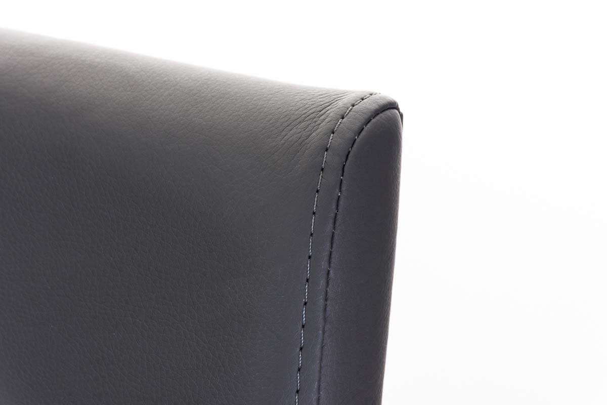 BARHOCKER Carin Kunstleder Grau Schwarz - Grau, Leder/Metall (42/86/44cm) - DELUKE
