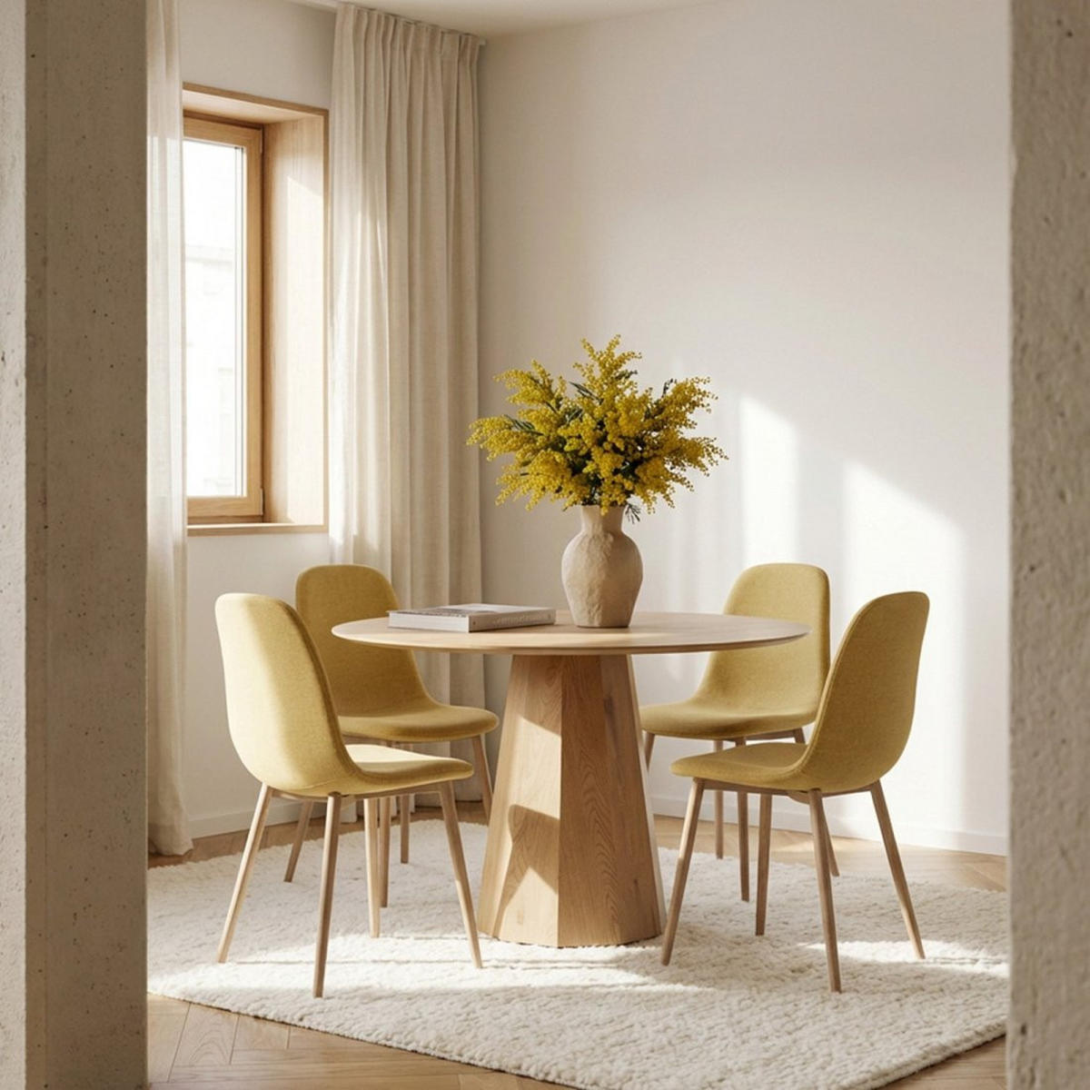 ESSZIMMERSTUHL Ellis Senf / Gelb 43 cm x 87 cm 4er-Set - Dunkelgelb, Textil (43/87/54cm) - Klast Home