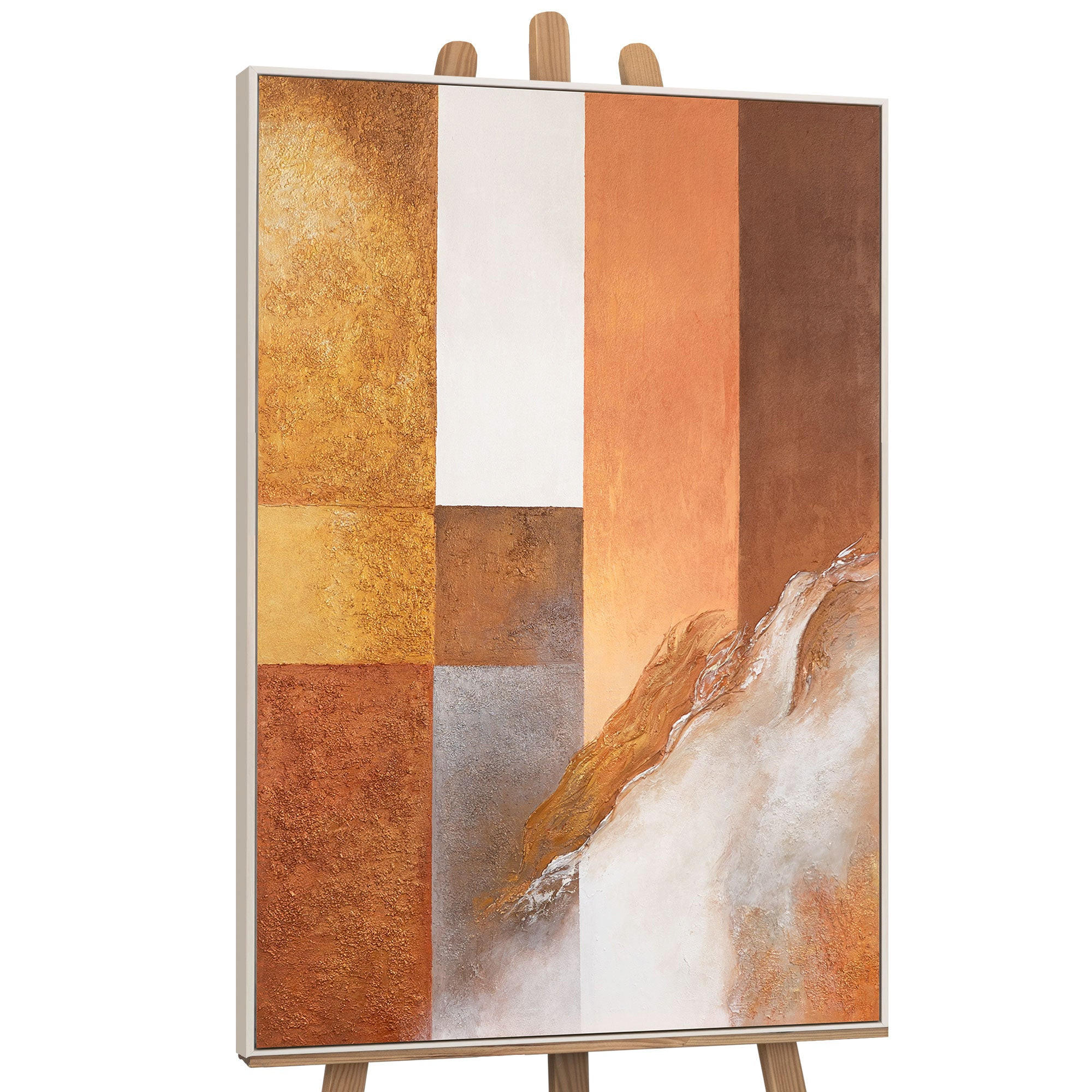 GEMÄLDE Harmonie der Formen Schattenfugenrahmen Beige 120x80 cm - Beige, Holz (120/80cm) - YS-art gallery
