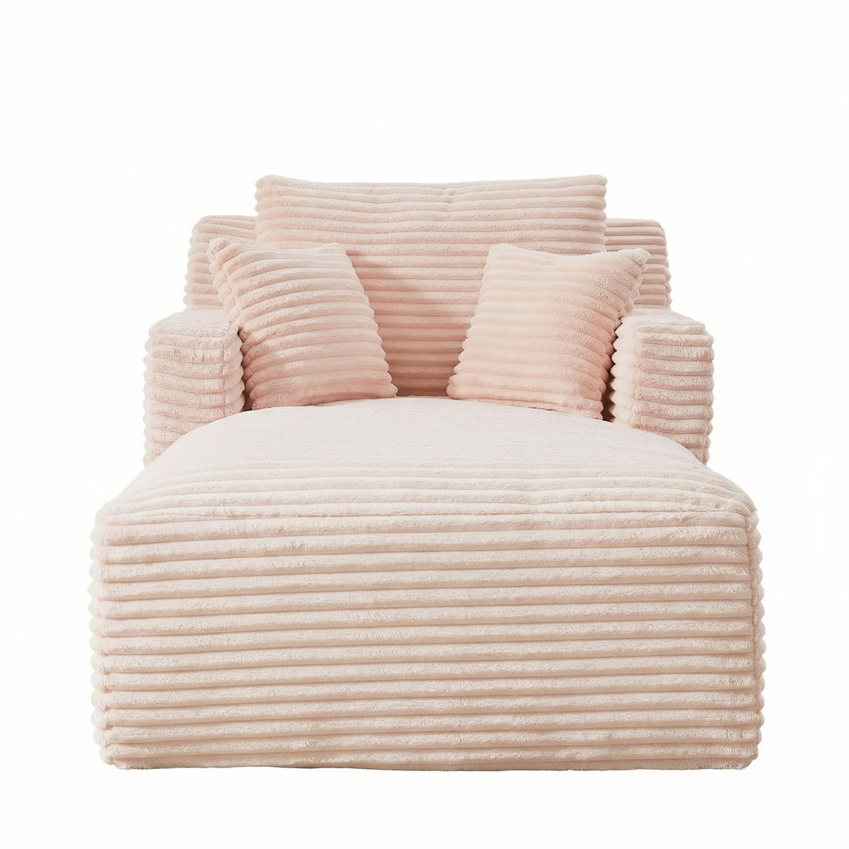 CHAISELONGUE aus Cord, ohne Montage - Pink, Textil (166/82/100cm) - Urban Meuble