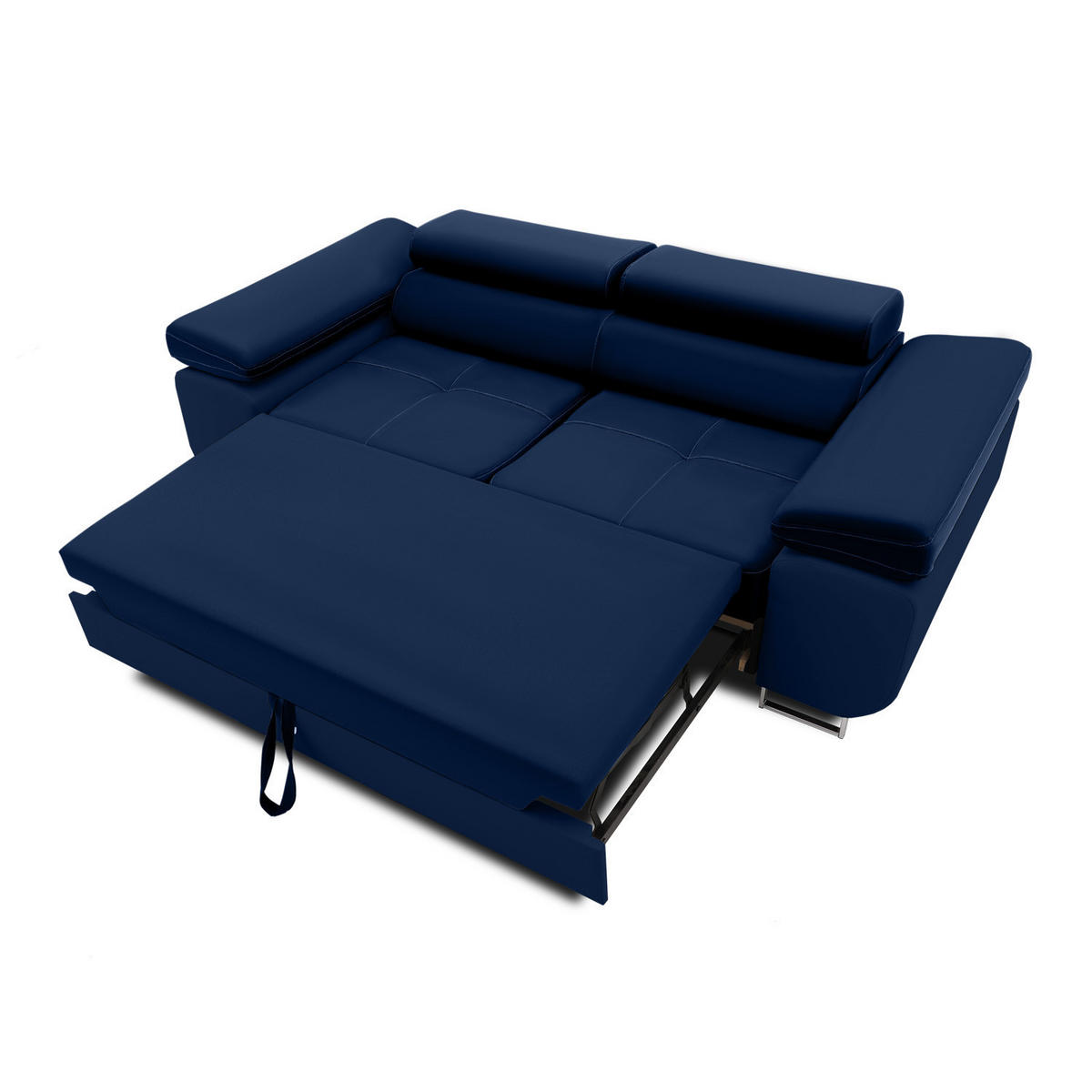 SOFA 2-SITZER MIT SCHLAFFUNKTION RIGATTO Dunkelblau - Dunkelblau, Textil (100/71/209cm) - Mebligo