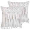 DEKOKISSEN 2er-Set Weiß 45/45 cm Bamian - Weiß, Textil (45/45cm) - Beliani