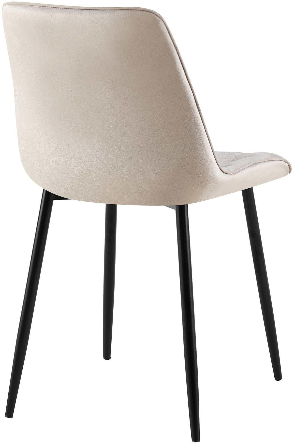 STUHL 2er Set Samt Grau - Schwarz/Grau, Textil/Metall (47/89/61cm) - CLP