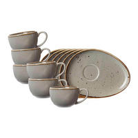 ESPRESSOTASSEN MIT UNTERTASSEN Taste taupe 95 ml 6er Set - Taupe, Keramik (10.5/6/14cm) - Ritzenhoff Breker