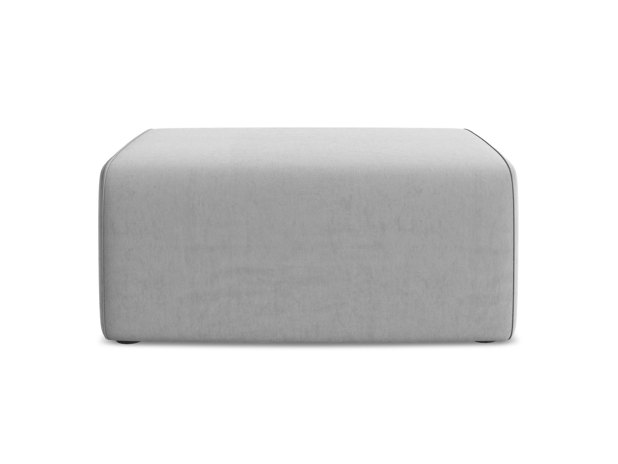 POUF Samt Stoff Grau - Creme/Schwarz, Kunststoff/Textil (90/80/60cm) - Makamii