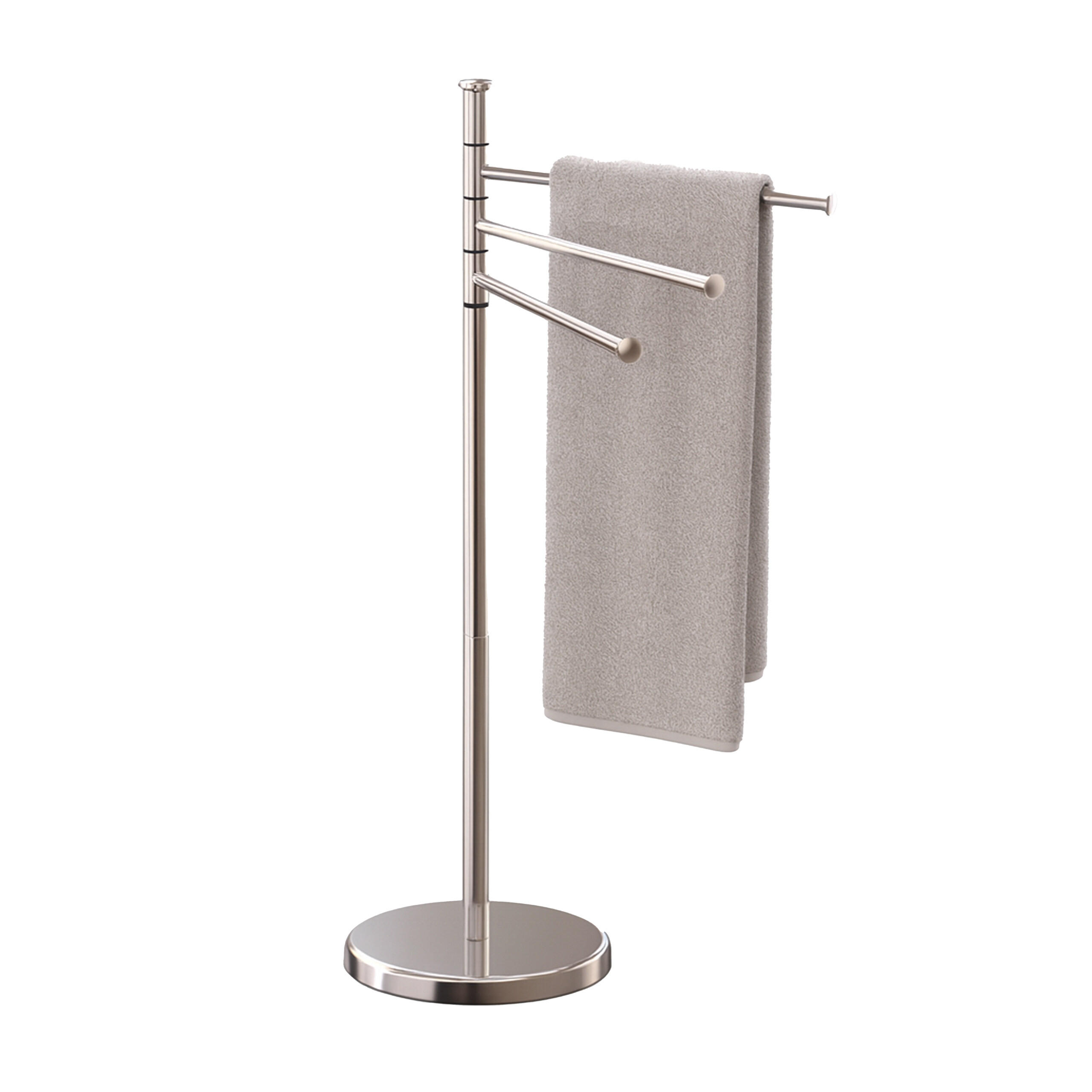 DRŽÁK ručníků - stříbrná, kov/plast (42/85.5/22cm) - Relaxdays